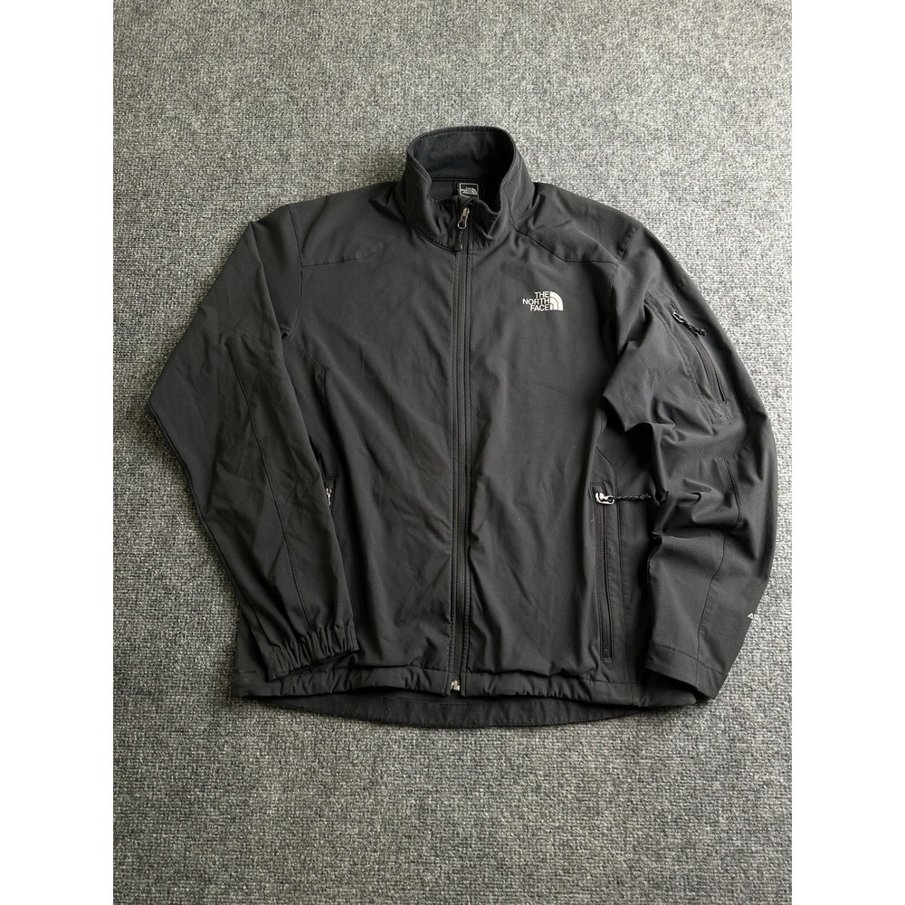 Men's The North Face Black Softshell Full Zip Jacket Sleeve Pocket, Size L